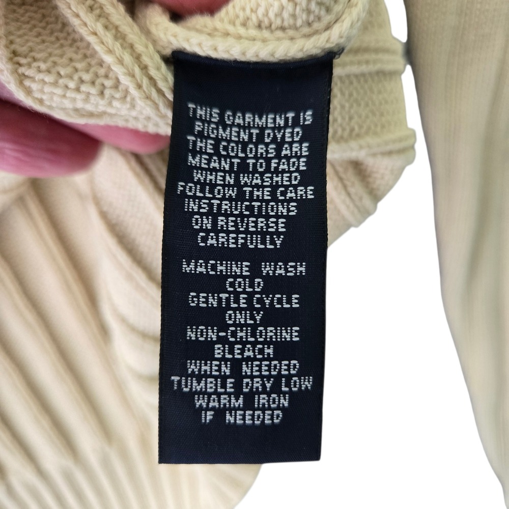 Hathaway Mens XL Quarter Zip Sweater Beige 100% Cotton Ribbed Knit Mock Neck NWT - Picture 4 of 10